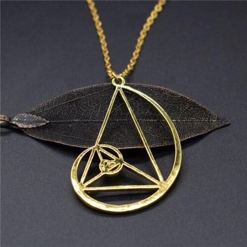 Elfin New Spiral with Triangle Necklaces Fibonacci Pendant Ratio Psychology Pendant Necklaces Science Biology Jewellery