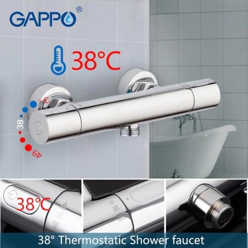 GAPPO bathroom shower faucet set thermostatic shower chrome wall mounted thermostat shower mixer tap bathtub faucet bath tub tap