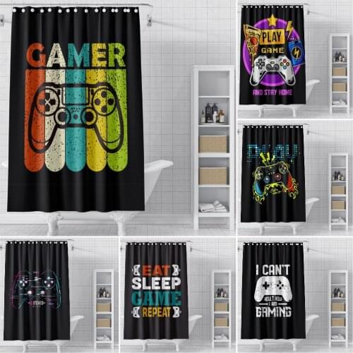 Game Bath curtain Waterproof Shower Curtains douchegordijn Polyester Gamepad Printed Gamer Curtain for Bathroom Home Decor