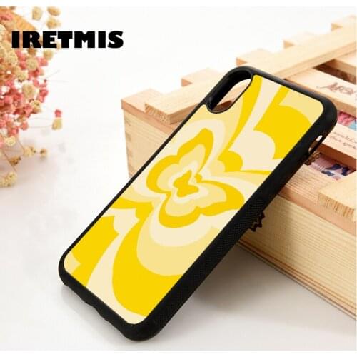 Iretmis 5 5S SE 6 6S Rubber Phone Case Cover for iPhone 7 8 Plus X Xs 11 12 MINI Pro Max XR Butterfly Heart Love Infinity Yellow