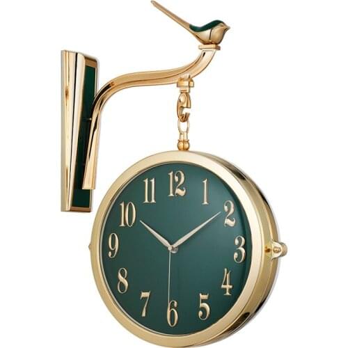 Creative Double-sided Wall Clock Luxury Living Room Nordic Glass Modern Silent Wall Watch Unique Simple Home Decoration W6B