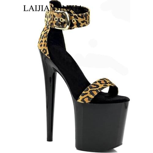 LAIJIANJINXIA New Women Platform Sexy Ankle Straps Sandals For Women Wedding Shoes 20cm Pole Dancing High Heels Dance Shoes
