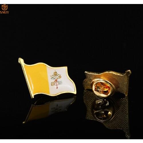 Vatican Patriot Flag Brooch High Quality Enamel Painted Metal Badge Pin Representative Country Suit/Tie Accessories Jewelry Pin
