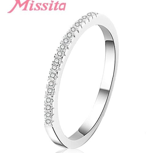 MISSITA 100% 2019 New Fashion Trendy Single Row Crystal Rings For Women Girls Gift Brand Jewelry Engagement anillos mujer