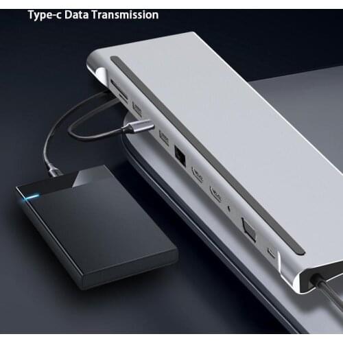 12 IN 1 Type-C HUB to USB3.1 Multi-Function Dongle Adapter Converter USB-C Laptop Dock Station Hub