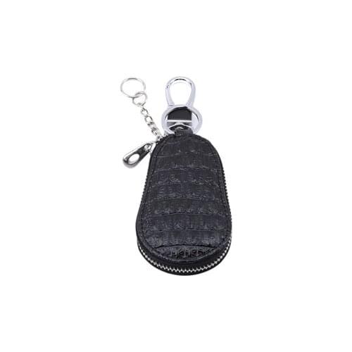 Fashion Hot Unisex Genuine Leather Key Wallet Men And Women Zipper Keys Pouch Gourd Car Key Ring Storage Case 5 Colors