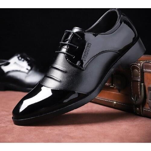 Men Leather Shoes Black Formal Business Shoes Luxury Men Dress Shoes Stylish Comfortable Oxford Shoes