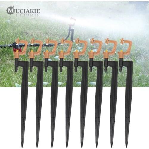 MUCIAKIE 50PCS Micro Spray 360 Degree Stake Micro Rotating Sprinklers Head Nozzle on Spike Home Garden Irrigation System Fitting