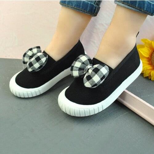 Autumn Fashion Bowknot Childrens Canvas Shoes Casual Soft Sole Toddler Boy Shoes Set Feet Low-cut Childrens Shoes YNN