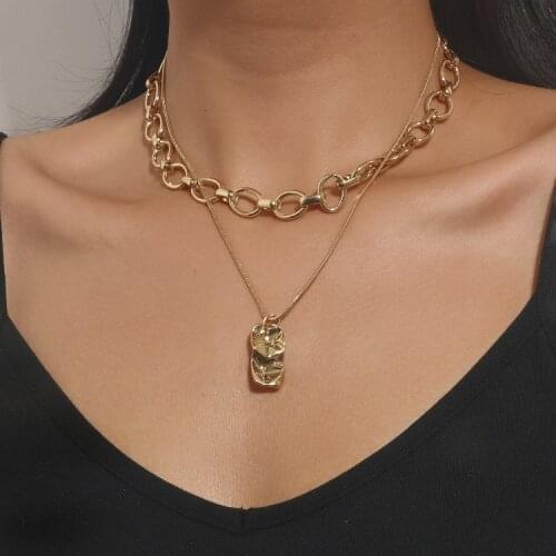 ORNAPEADIA New Fashion OL Irregular Chain Necklace Multi-layer Independent Chain Combination Lobster Clasp Female Necklace