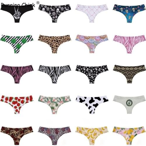 Skeleton Striped Leopard Print Sexy Breathable Women Underwear Low Waist Sexy Thong, Pink Panties, G String