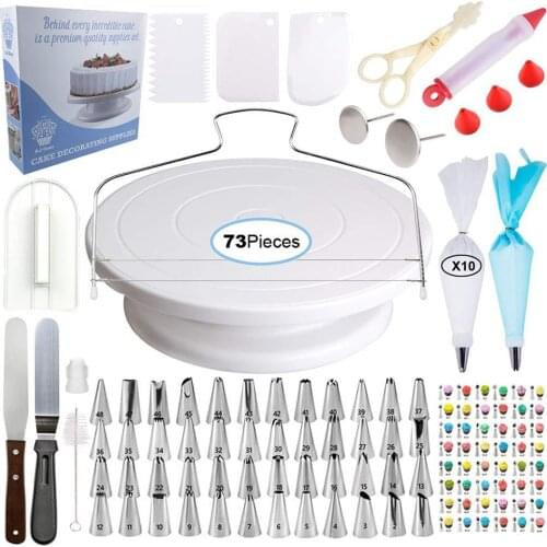 Plastic Cake Turntable Rotating Plastic Dough Knife Cake Decorating Cream Cakes Stand Rotary Table DIY Pan Baking Tools