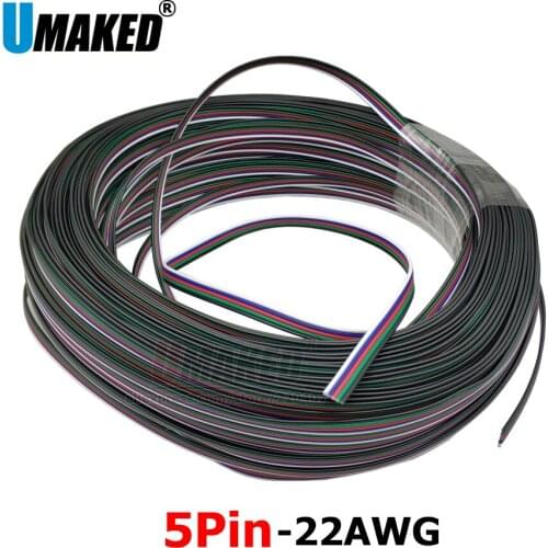 Tinned Copper 22AWG, 5pins wire cable PVC insulated wire, 22awg wire , Electric cable, LED cable, DIY Connect, extend wire cable