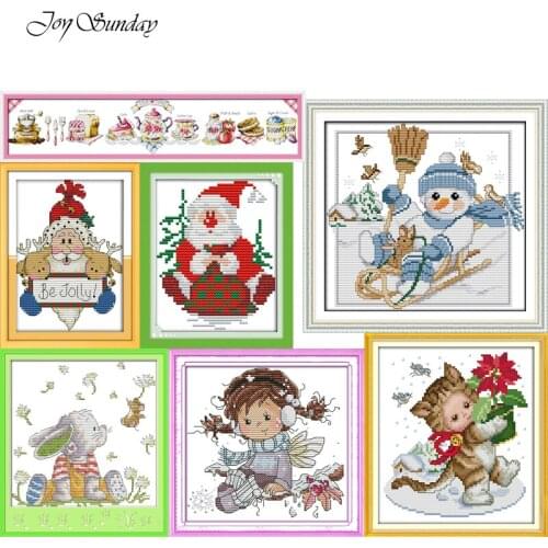 Joy Sunday,Needlework,DIY DMC Cross stitch,Sets For Embroidery kit,Cross stitch cat,cotton thread Print Counted Cross Stitch Kit