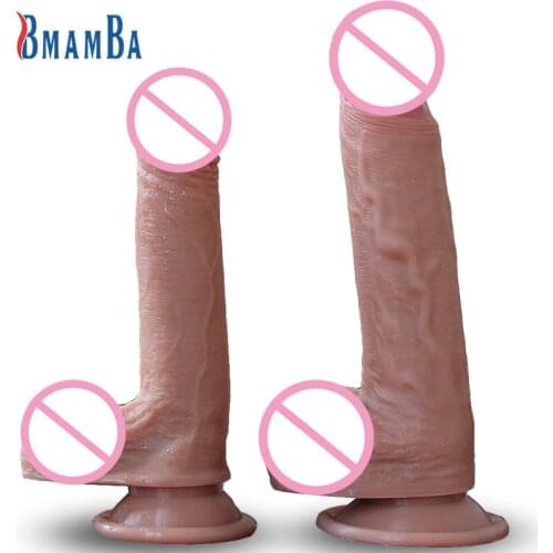 21cm Skin Feeling Realistic Dildo Huge Big Penis Soft Material with Suction Cup Anal Plug Sex Toys for Woman Female Masturbation