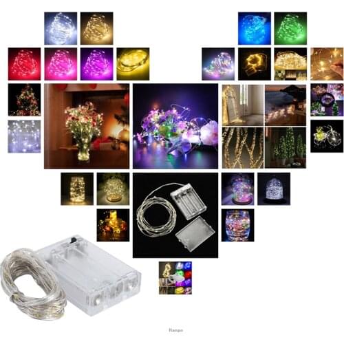 Luces de Navidad 1M/10 5M/50 10M 100Led Lampada Christmas Holiday Wedding Party Decoration LED Copper Wire String Lights Lamps