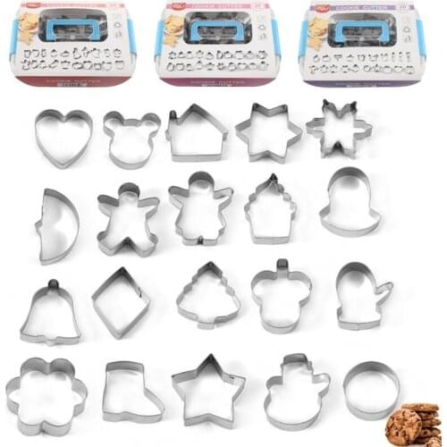 Christmas Cookie Cutters Moulds Stainless Steel Cute Animal Heart Biscuit Mold DIY Fondant Pastry Decorating Baking Tools