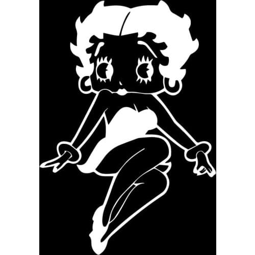 Sexy Little Beauty Character Fun High Quality Car Decoration Personality Pvc Waterproof Applique Black/white, 17cm*12cm