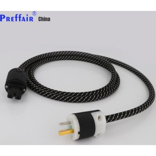 1 Pcs Preffair D501SG Hi-End Signature Hifi Audio US Power Cord Pure Copper Power Cable Power Plug Connector US AC Power Cord