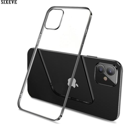 Silicone Soft Clear Case For iPhone 12 11 Pro Max X XS 5 6 s 6s 7 8 Plus 11pro 12pro Luxury Mobile Phone Cover Back Shell Bumper