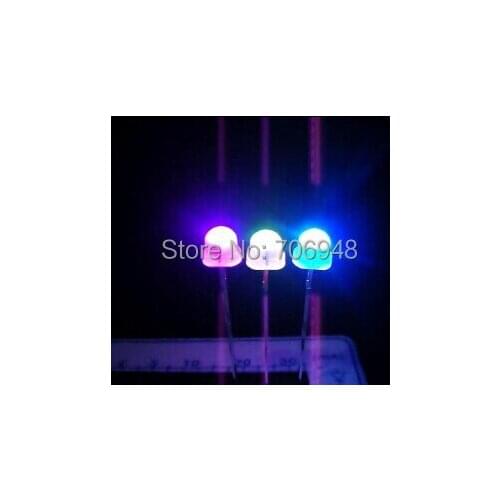 Straw hat 5mm slow flash led diode white diffused lens