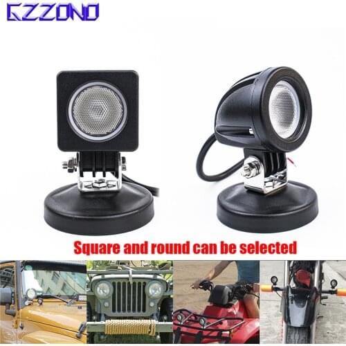 10W 12V24V LED Work Light Refitted Vehicle Chip Beam Round LED Fog Light Lamp For Truck Motorcycle 4x4 Car Accessorie SUV ATV