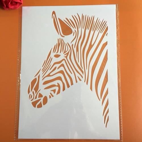 A4 29 * 21cm zebra DIY Stencils Wall Painting Scrapbook Coloring Embossing Album Decorative Paper Card Template,wall