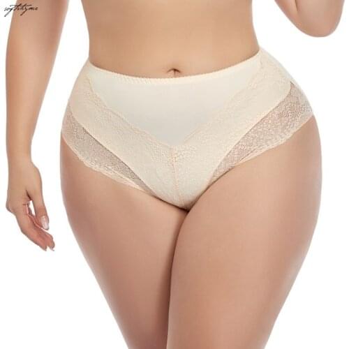 Softrhyme Sexy Underwear Womens Panties Plus Size Female Black Beige White Briefs 2Xl 3Xl 4Xl 5Xl 6Xl 7Xl Female Sexy Lingeries