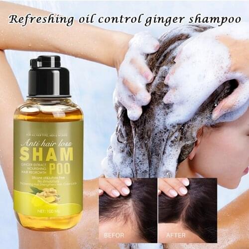 100ml Anti-stripping Ginger Extract Shampoo Anti-loss Oil Control Strength Regrowth Lotion For Hair Anti-dandruff Repair Shampoo