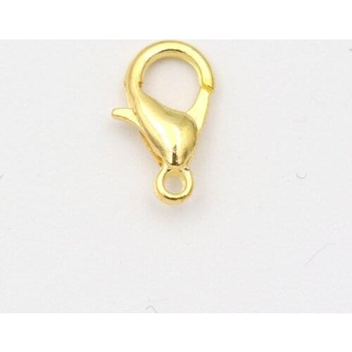 100pcs 12*7mm Silver Bronze Gold Color Metal Hook Lobster Clasps For Bracelets Necklace Jewelry Making Finding Diy Accessories