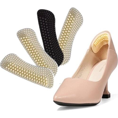 Women Silicone Gel High Heel Shoe Inserts Abrasion Resistance Insoles Slow Rebound Dispensing Anti-Skid Heel Foot Care Grips