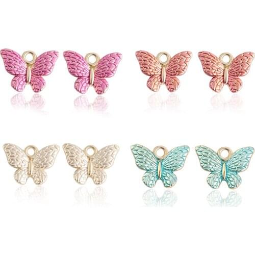 10pcs/lot New Butterfly Shape Pendant Metal Alloy Production DIY Animal Pendant Handmade Jewelry For Earrings Necklace Bracelet