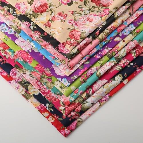 100*150cm Peony Printing Upholstery Fabric DIY Sewing Patchwork Cloth By Meter Tablecloths Sleeve Apron Sew Material