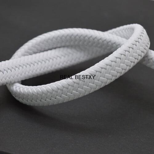 2m/lot approx: 12*6mm White Braided Leather Rope Cords for Bracelets Jewelry Findings Braid Leather Strands for Jewel Parts DIY