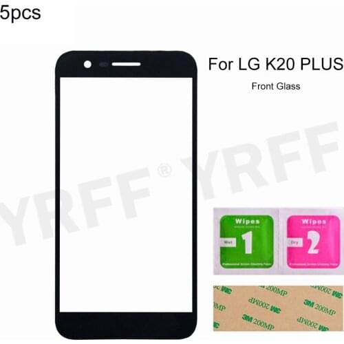 5pcs 5.3 inch k20 plus Glass Panel For LG K20 Plus Front Glass Panel (No Touch Screen) Outer Glass Cover Assembly Parts
