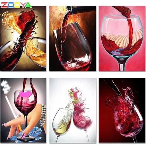 5D Diamond Painting Red Wine New Arrivals Diy Crystal Cup Diamond Embroidery Wine Diamond Mosaic Paintings Home Decortion Er062