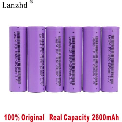 6PCS 2019 new battery 3.7V 2600MAH Li ion rechargeable 18650 battery for Samsung 18650 26F batteries for toys tools flashlight