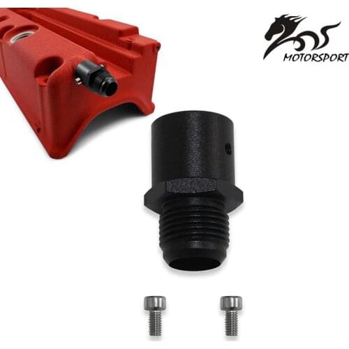 Aluminium Oil Catch Can Breather Fitting Adapter 19mm AN10 Valve Cover Vent Outlet K-Swap For Honda Civic Acura Rsx Tsx K20 K24