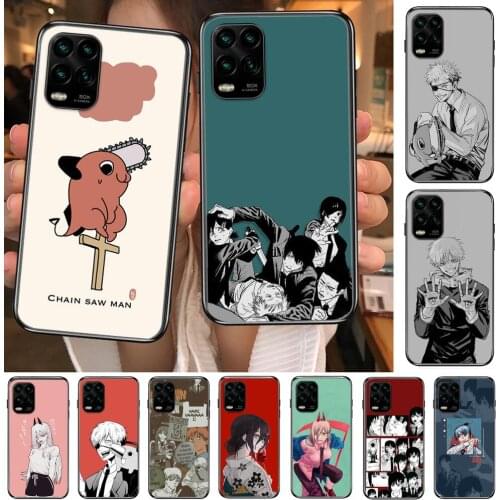 Anime Chainsaw Man case Phone Case For XiaoMi Redmi 11lite ultra 9 8A 7A 6 A Pro T 5G K40 Anime Black Cover Silicone Back Pret