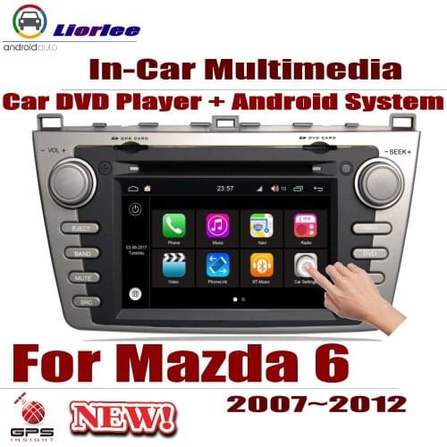 Car DVD Player For Mazda 6 Mazda6 2007-2012 GPS Navigation Android 8 Core IPS LCD Screen Radio BT SD USB AUX WIFI