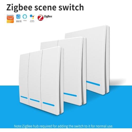 Tuya ZigBee Wireless Scene Switch Controller a pulsante interruttore di automazione alimentato a batteria per automazione domest