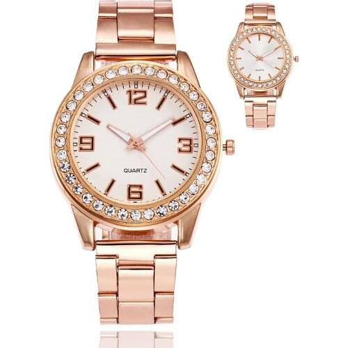 Men Dress Watch Men Business Alloy Wrist Watch Fashion Women Quartz Watches Male Women Rhinestone Wrist Watches Gifts Clock