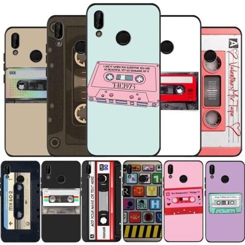 Retro tape, keyboard Soft Silicone black Phone Case For Huawei P9 P10 P20 P30 P40 lite P20 P30 P40 pro Y9 Y6 P smart 2019