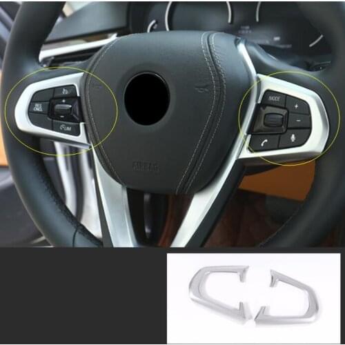 For BMW 5 SERIES G30 2017 2018 2019 ABS Matte Interior Steering Wheel Button Cover Trim 2pcs Car Styling Accessories