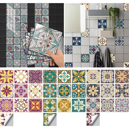 Home Decorative Tile Sticker Decal PVC Peel and Stick Wall Stickers Mural Kitchen Bathroom Furniture Stairs Waterproof Wallpaper
