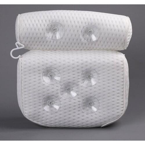 Breathable 4D Mesh Bath Pillow Suction Cups Mount Bathtub Neck Back Cushion Get Relaxation Bathroom Products