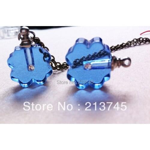 Rice vial pendant Freeshipping!! 100pcs polygonal blue glass pendant screw cap SC214 wish pendant