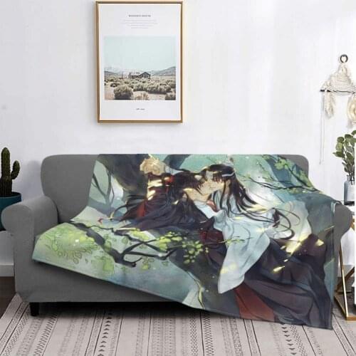 Mo Dao Zu Shi Blanket Fleece Spring Autumn Anime Breathable Ultra-Soft Throw Blanket for Bedding Car Rug Piece