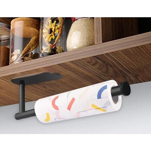 Kitchen Roll Paper Self Adhesive Wall Mount Toilet Paper Holder Stainless Steel Bathroom Tissue Towel Accessories Rack Holders
