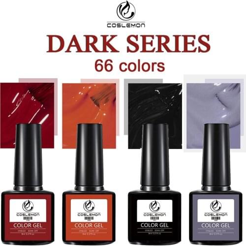 COSLEMON Toe Nail Polish Dark Color Polish All For Manicure Nails Art Semi Permanent Gel UV LED Soff Off Hybrid Varnishes